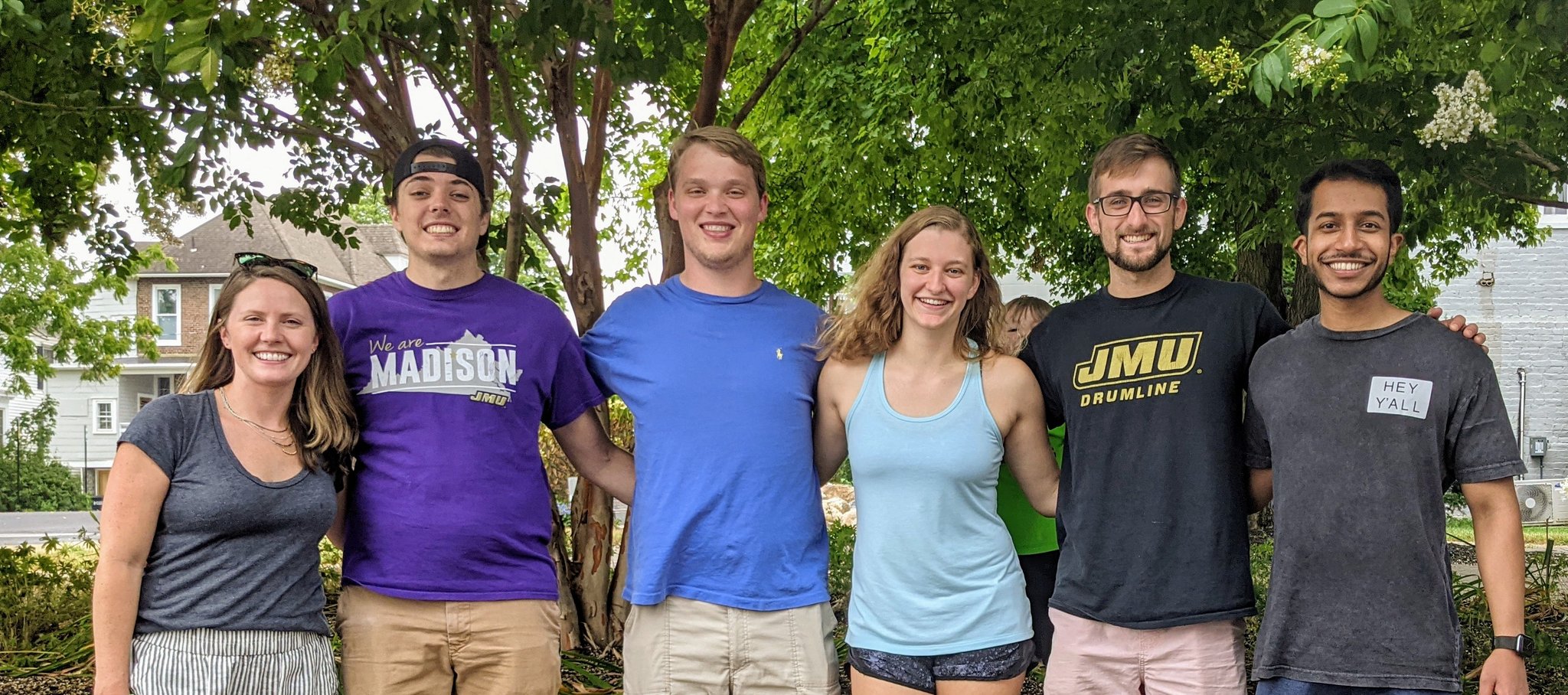 Dr. Baber, Clayton, Jordon, Lyssa, Eric, and Hasan at a Summer 2021 Baber Lab reunion