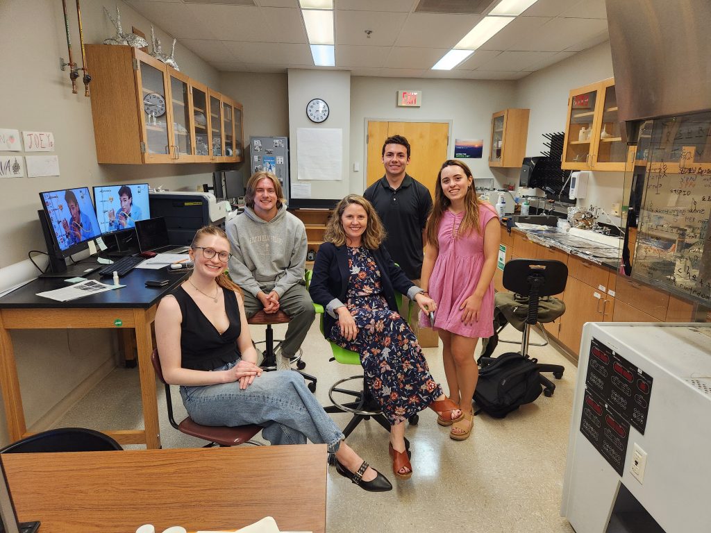 Spring 2024 Group: (L to R) Haley Frankovich, James Whitted, Dr. Baber, Joey Loiselet, Ava Galgano