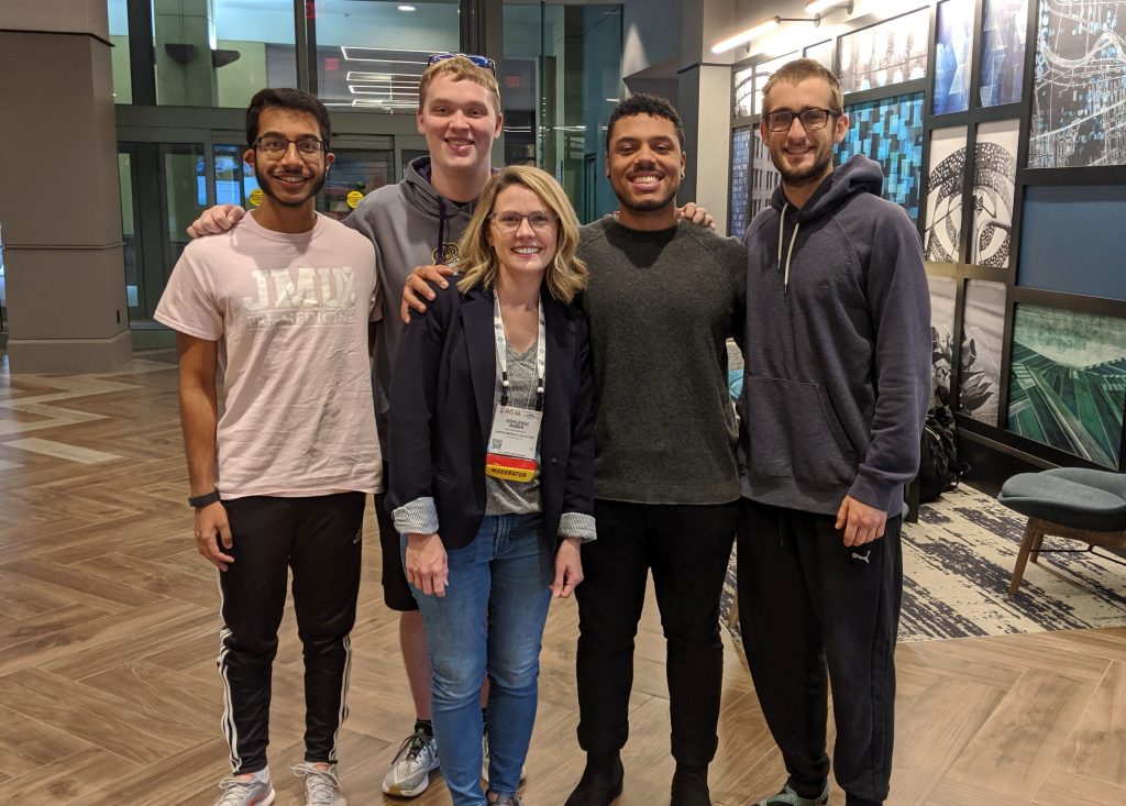 Baber Lab Members at AVS 66 in Columbus, OH, October 2019: Hasan, Jordon, Dr. Baber, Maxwell, Eric