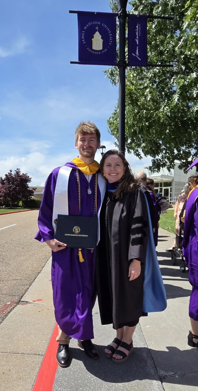 James Whitted and Dr. Baber celebrating after graduation